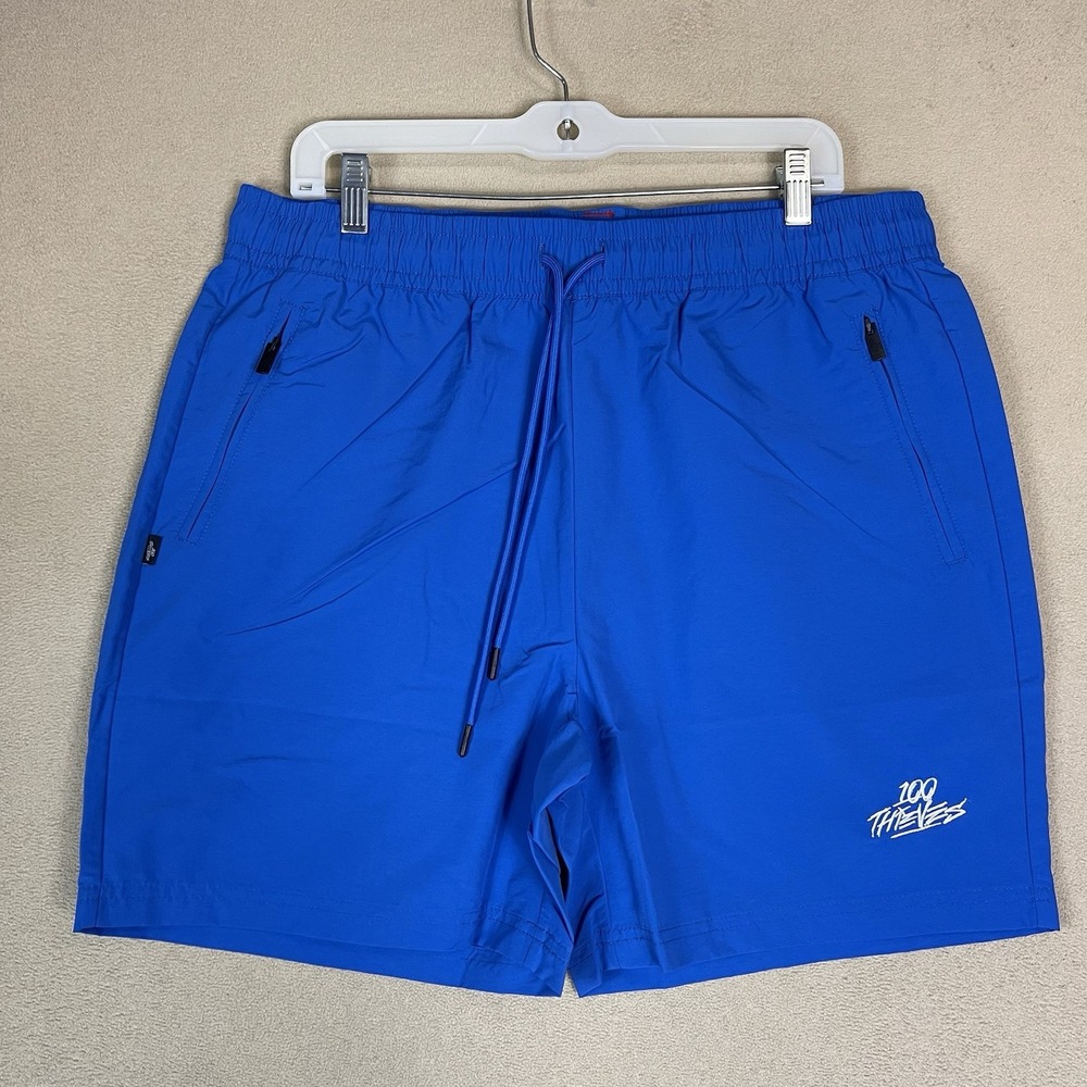 100 Thieves Short Mens XL Blue Foundations Nylon Athletic Lineless Elastic Waist